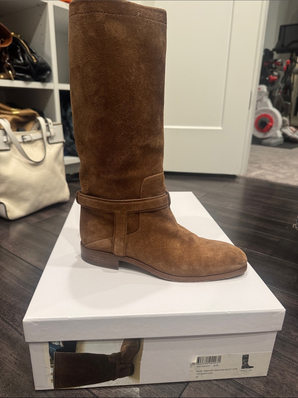 Dior Brown Suede Mid-Calf Riding Boots
